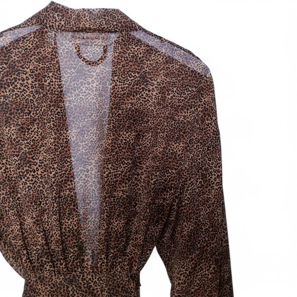 Victoria's Secret Leopard Animal Print Sheer Chiffon Robe - Size - Picture 7 of 10